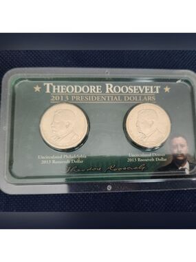 Set Of Uncirculated 2013-D/ P Theodore Roosevelt Presidential Dollars